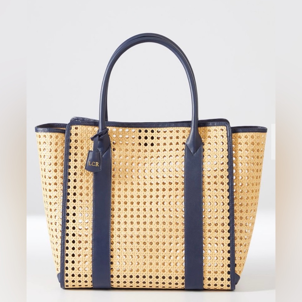 Mark and Graham Waterproof Caning Tote, Small, Navy Blue, NWT